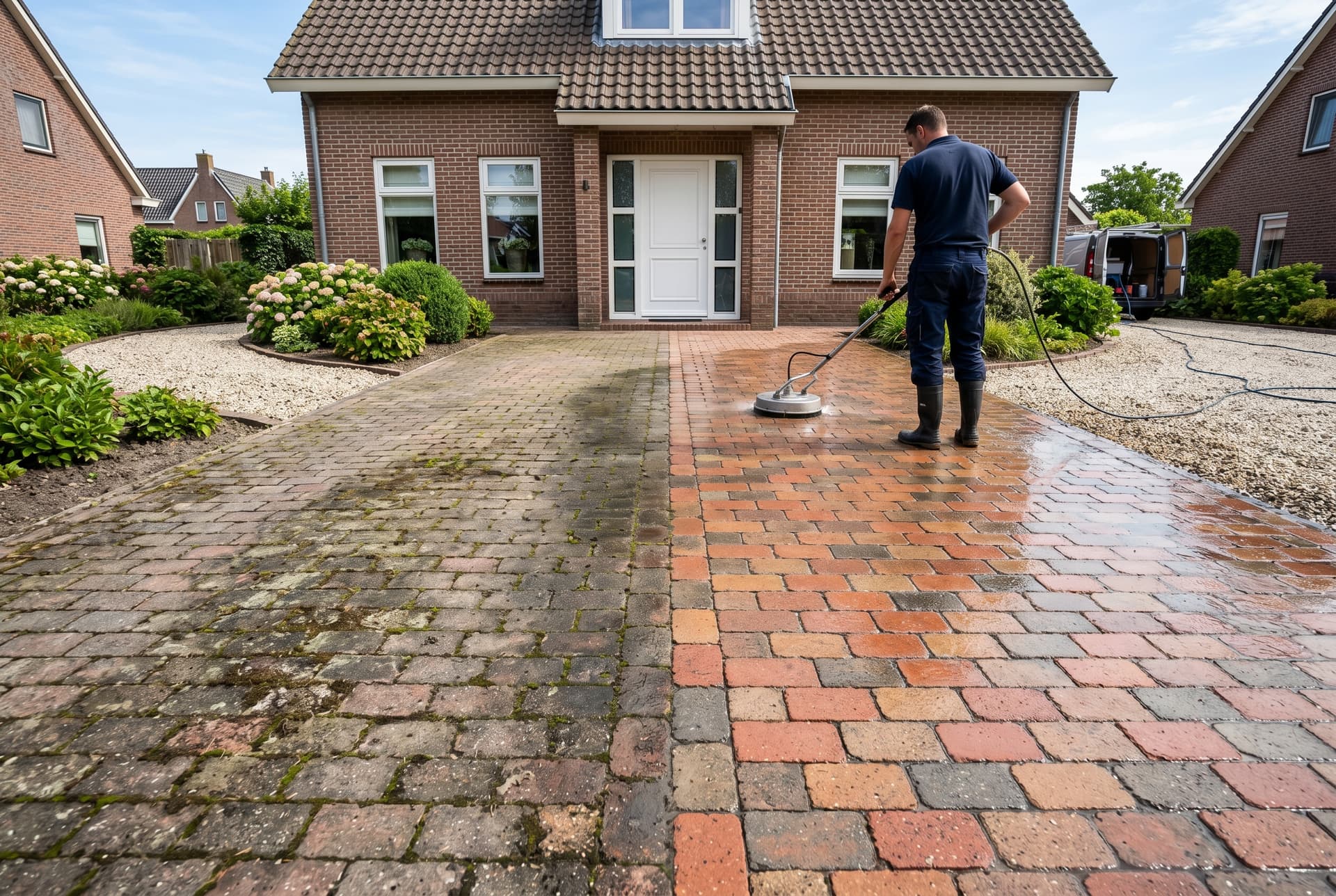 Opritreiniging met softwash door Exterio